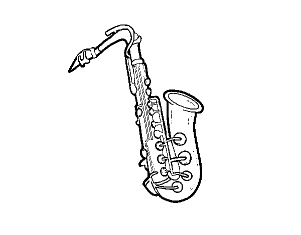 Dibuix de Un saxo tenor per Pintar on-line