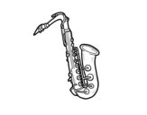Dibuix de Un saxo tenor per pintar