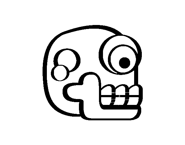 Dibuix de Una calavera asteca per Pintar on-line