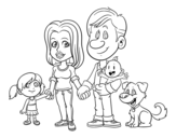 Dibuix de Una família unida per pintar