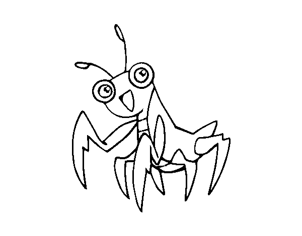 Dibuix de Una mantis europea per Pintar on-line