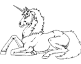 Dibuix de Unicorn assentat per pintar