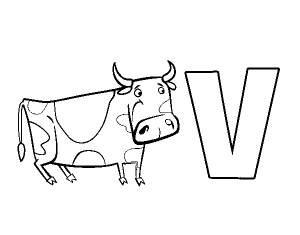 Dibuix de V de Vaca per Pintar on-line