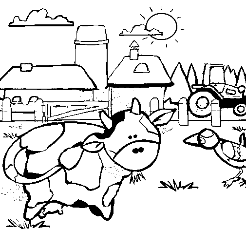 Dibuix de Vaca en la granja  per Pintar on-line