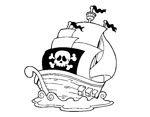 Dibuix de Vaixell de pirates per Pintar on-line