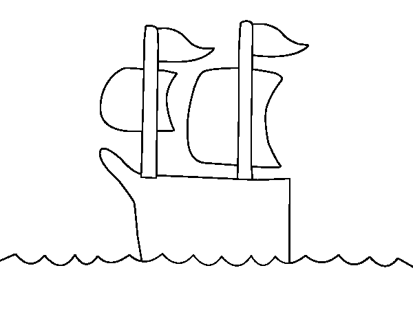 Dibuix de Vaixell en alta mar per Pintar on-line