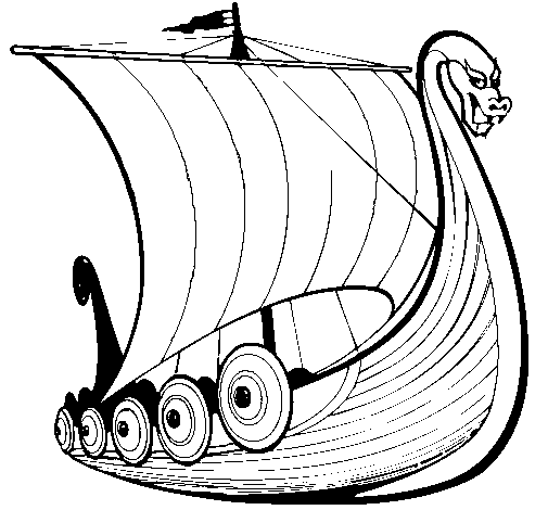 Dibuix de Vaixell viking per Pintar on-line