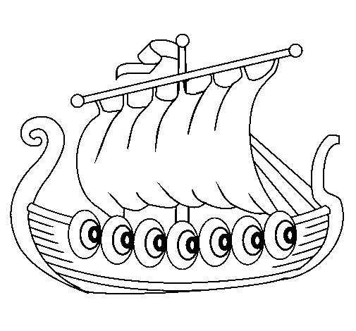 Dibuix de Vaixell víking  per Pintar on-line