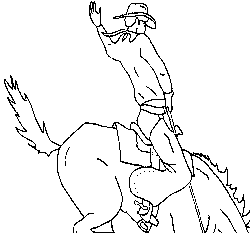 Dibuix de Vaquer a cavall per Pintar on-line