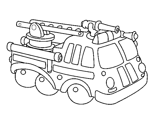 Dibuix de Vehicle de bombers per Pintar on-line