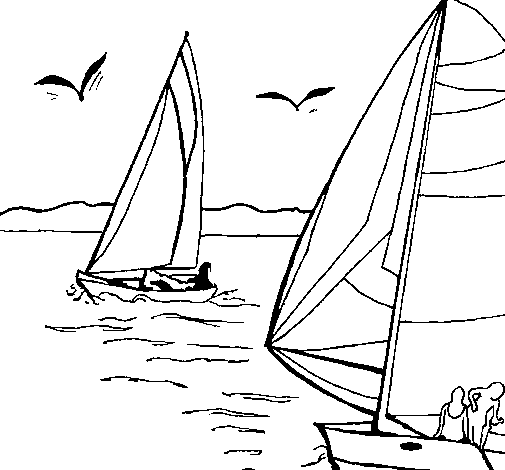 Dibuix de Veles en alta mar  per Pintar on-line