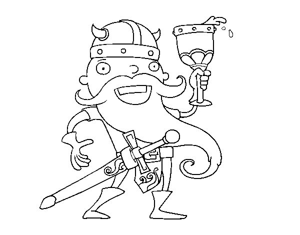 Dibuix de Viking celebrant per Pintar on-line