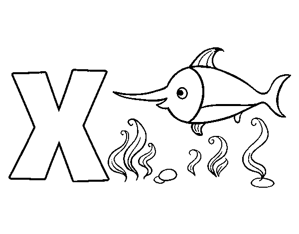 Dibuix de X de Xiphias per Pintar on-line