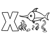 Dibuix de X de Xiphias per pintar