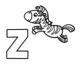 Dibuix de Z de Zebra per pintar
