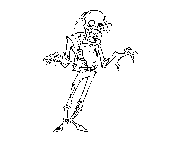 Dibuix de Zombie horripilant per Pintar on-line
