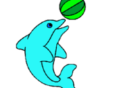 Dibuix Dofí jugant amb una pilota pintat per aina