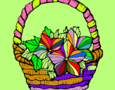 Dibuix Cistell amb flors 2 pintat per clara