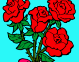 Dibuix Ram de roses pintat per berni