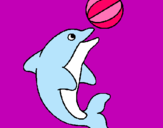 Dibuix Dofí jugant amb una pilota pintat per anònim