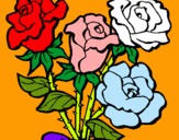 Dibuix Ram de roses pintat per especial