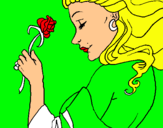 Dibuix Princesa amb una rosa pintat per helena  lopez  martinez