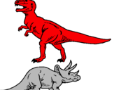 Dibuix Triceratops i tiranosaurios rex  pintat per berta