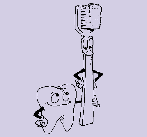 Dibuix Queixal i raspall de dents pintat per i.jkjju88jhhnu,y, yo o   