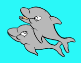 Dibuix Dofins pintat per Natàlia