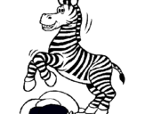Dibuix Zebra saltant pedres pintat per maite
