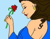Dibuix Princesa amb una rosa pintat per silvia