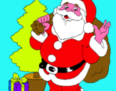 Dibuix Santa Claus i un arbre de nadal  pintat per txell duran