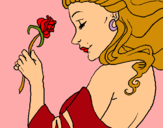 Dibuix Princesa amb una rosa pintat per ESTHER
