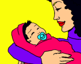 Dibuix Mare amb la seva nadó II pintat per QUERALT  PILI