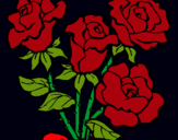 Dibuix Ram de roses pintat per ana belen