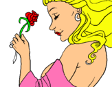 Dibuix Princesa amb una rosa pintat per carolina