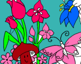 Dibuix Fauna i flora pintat per Neus Muntó