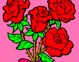 Dibuix Ram de roses pintat per abril