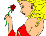 Dibuix Princesa amb una rosa pintat per yasmin