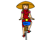 Dibuix Xina amb bicicleta pintat per susy