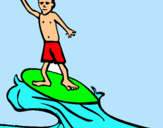 Dibuix Surfista pintat per georgina morató dominguez