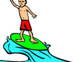 Dibuix Surfista pintat per JONY