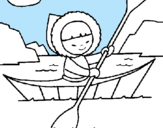 Dibuix Canoa esquimal pintat per Pol ,L ,G
