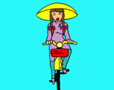 Dibuix Xina amb bicicleta pintat per Ricard