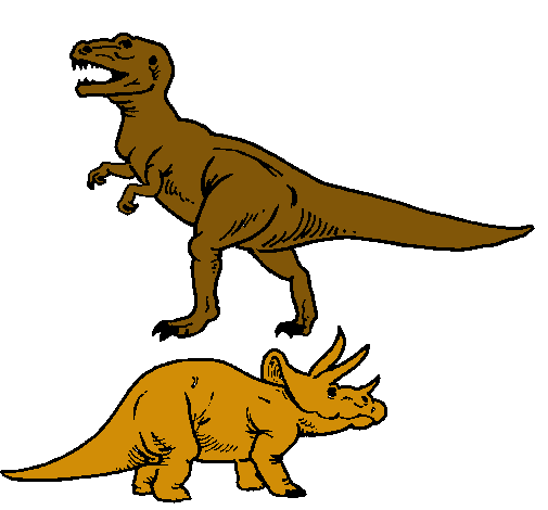 Dibuix Triceratops i tiranosaurios rex  pintat per dinusaura