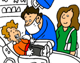 Dibuix Nen en el dentista pintat per barça