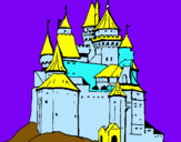 Dibuix Castell medieval pintat per MIQUEL 4 ANYS