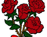 Dibuix Ram de roses pintat per maria fernanda portel