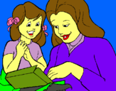 Dibuix Mare i filla pintat per rebeca
