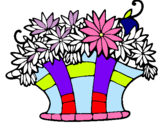 Dibuix Cestell de flors 7 pintat per claratp
